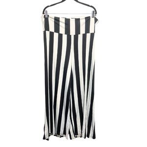 Pants Plus Size Pirate Steampunk Punk Beetlejuice Black White Striped Wide Leg